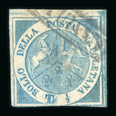 Stamp of Italian States » Naples Naples 1860 Trinacria 1/2t used partial offset