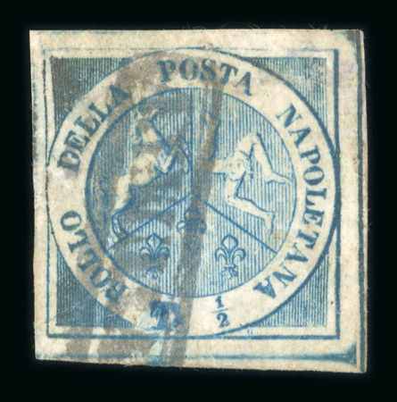 Stamp of Italian States » Naples Naples 1860 Trinacria 1/2t used partial offset