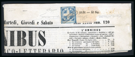 Stamp of Italian States » Naples 1860 1/2t Savoy Cross on newspaper