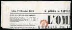 Stamp of Italian States » Naples 1860 1/2t Savoy Cross on newspaper