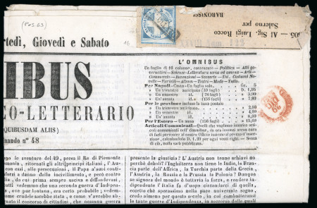 Stamp of Italian States » Naples 1860 1/2t Savoy Cross on newspaper