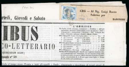 Stamp of Italian States » Naples 1861 1/2t Savoy Cross on newspaper