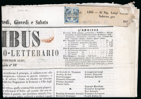 Stamp of Italian States » Naples 1861 1/2t Savoy Cross on newspaper