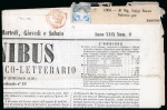 Stamp of Italian States » Naples 1861 1/2t Savoy Cross on newspaper