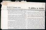 Stamp of Italian States » Naples 1861 1/2t Savoy Cross on newspaper