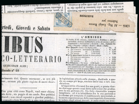 Stamp of Italian States » Naples 1860 and 1861 two newspapers with 1/2t Savoy Cross
