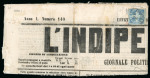 Stamp of Italian States » Naples 1861 1/2t Savoy Cross on newspaper