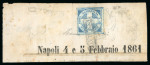 Stamp of Italian States » Naples 1861 dated fragment with 1/2t Savoy Cross