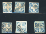 Stamp of Italian States » Naples Naples ½ tornese Savoy Cross, six examples, all bar the first with four margins