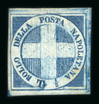 Stamp of Italian States » Naples 1/2t Savoy Cross removed cancellation