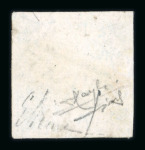 Stamp of Italian States » Naples ½ tornese blue 'Savoy Cross', position no. 48 of the De Angelis-Pecchi classification. Cancelled with partial boxed black '.ANNULLATO'