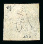 Stamp of Italian States » Naples ½ tornese dark blue 'Savoy Cross', position no. 98 red circular postmark