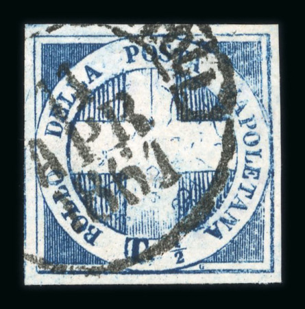 Stamp of Italian States » Naples Jean de Sperati, with partial circular postmark 'PARTENZA DA NAPOLI 11 APR 1861'