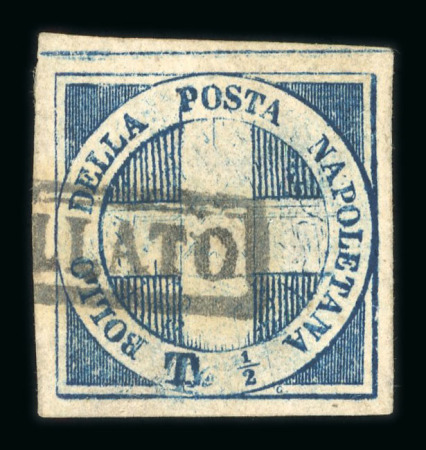 Stamp of Italian States » Naples ed by Jean de Sperati, catalogued as Type B in 'The Work of Jean de Sperati', with partial boxed black 'ANNULLATO' cancellation .