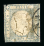 Stamp of Italian States » Naples Neapolitan Provinces 1861 50 grana greyish blue used with faults