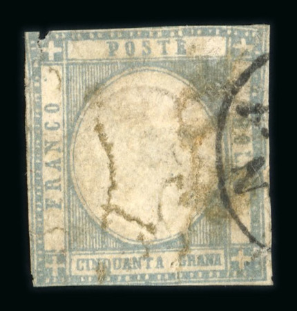 Stamp of Italian States » Naples Neapolitan Provinces 1861 50 grana greyish blue used with faults