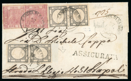 Stamp of Italian States » Naples 1861 (27 Lug) registered combination cover