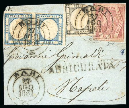 Stamp of Italian States » Naples Naples/ Neapolian Provinces 1861 mixed franking registered front