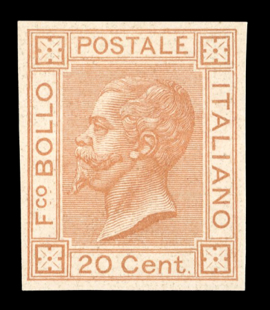 Stamp of Italy » Regno d'Italia Proofs 1877 20c pale brown-orange imperf unused