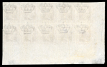 Stamp of Italy » Regno d'Italia Proofs 1864 15c change of colour imperf proof block in brown