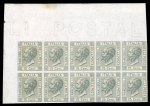 Stamp of Italy » Regno d'Italia Proofs 1864 15c change of colour imperf proof block in green
