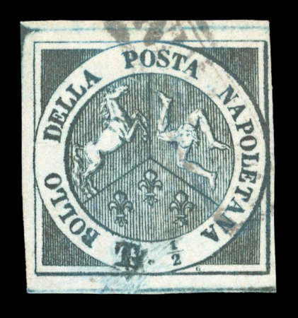 Stamp of Italian States » Naples Naples Trinacia 1860 1/2t blue used