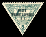 Stamp of Czechoslovakia Czechoslovakia 1919 Posta Ceskoslovenska rare 5h newspaper express