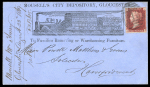 Stamp of Great Britain » 1854-1900 Postal History of the Perforated Line Engraved and Surface Printed Issues Great Britain 1869 Mousell's City Depository printed illustrated env