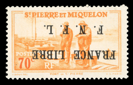 Stamp of Colonies françaises » St. Pierre et Miquelon 1941, France Libre YT n° 260 neuf ** avec superbe variété
