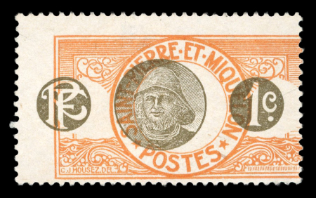 Stamp of Colonies françaises » St. Pierre et Miquelon 1909, YT n° 78A (*) et 84b (*) les deux timbres avec
