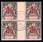 Stamp of Colonies françaises » St. Pierre et Miquelon 1912, type Groupe surchargés 05/25 joli bloc de quatre