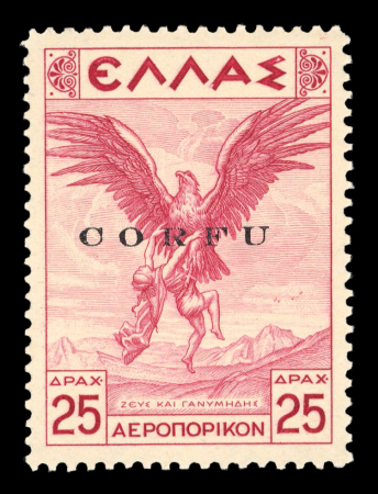 Stamp of Greece » Ionian Islands Corfu : 1941, nice group of seven "Corfu" overprint stamps