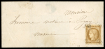Stamp of France » Type Cérès de 1849-1850 Cérès Y&T n° 1a 10c bistre-brun oblitéré OR sur lettre
