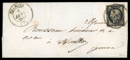 Stamp of France » Type Cérès de 1849-1850 849, Lettre de Etampes (Seine et Oise) pour Avallon