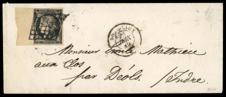 Stamp of France » Type Cérès de 1849-1850 1849, Lettre de Bordeaux (Gironde) pour Deols (Indre),