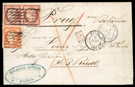 Stamp of France » Type Cérès de 1849-1850 1851,  Lettre de Paris pour Pragues (République Tchèque/Prag