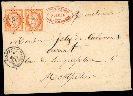 Stamp of France » Type Cérès de 1849-1850 1854,  Lettre de St Gervais-sur-Mare pour Montpellier