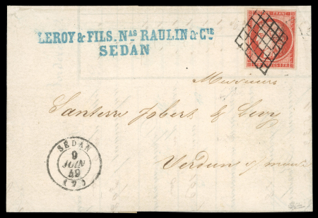 Stamp of France » Type Cérès de 1849-1850 1849,  Cérès Y&T n°7a 1f vermillon vif dit de Sédan