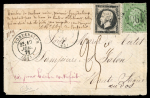 Stamp of France » Empire 1853-1862 1871, Lettre de Pontarlier (Doubs) pour Dampierre-sur-Salon (Haute Saône), frauduleusement affranchie avec un faux pour servir du Napoléon non