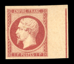 Stamp of France » Empire 1853-1862 1853, Napoléon non dentelé Y&T n°18c, 1f carmin bord