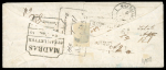Stamp of France » Empire 1853-1862 1853, Enveloppe de Cannes à destination de l'Inde affranchie