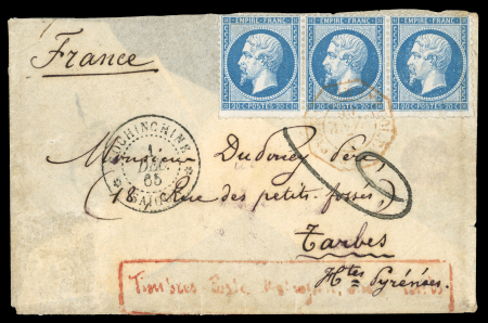Stamp of France » Empire 1853-1862 1865, Enveloppe des messageries maritimes de Saigon