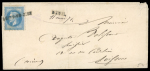 Stamp of France » Empire Lauré 1863-1870 1871, Napoléon Lauré Y&T n°29 20c bleu oblitéré griffe