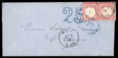 Stamp of France » Alsace-Lorraine 1872, Lettre en “double port franco-allemand” de Metz