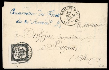 Stamp of France » Timbres-Taxe 1873, Timbre taxe n°5 25c noir (I) avec perçage en