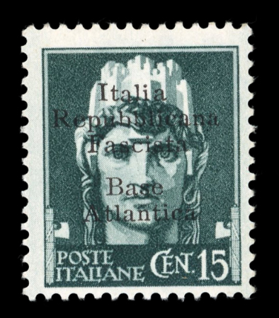 Stamp of France » Guerre 1943-1944, Base navale italienne de Bordeaux 15c vert-gris