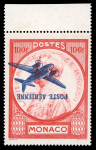 Stamp of Colonies françaises » Monaco 1946, Poste Aérienne Y&T n°14a 100f rouge avec variété