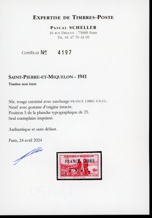 1941-1942, série de 4 timbres non-émis Maury (2010)