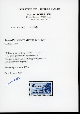 1941-1942, série de 4 timbres non-émis Maury (2010)