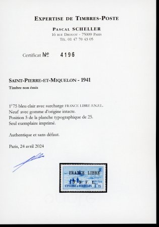 1941-1942, série de 4 timbres non-émis Maury (2010)
